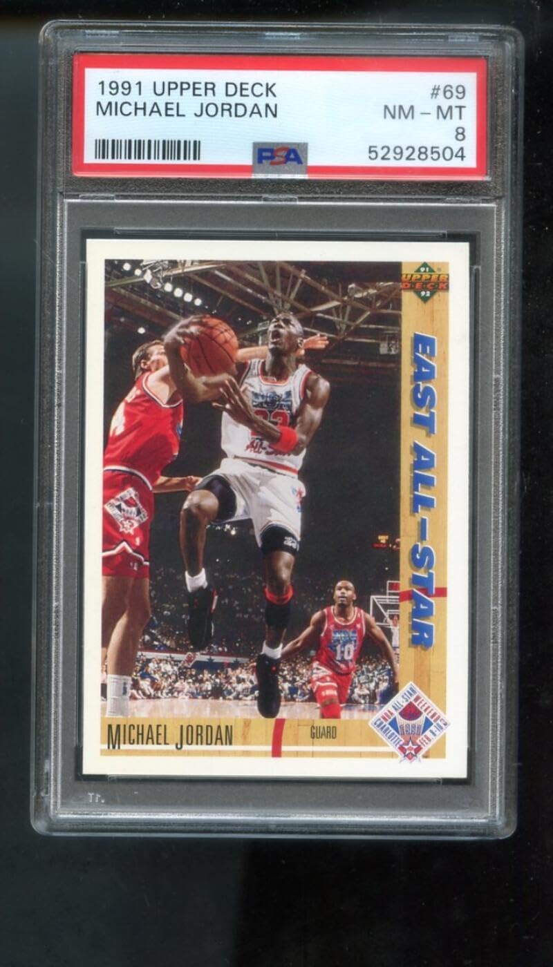 1991-92 Upper Deck #69 Michael Jordan PSA 8 Graded Basketball Card NBA East All-Star AS Chicago Bulls 1991 1992 91 92