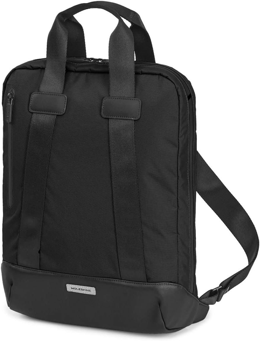 Moleskine ET926MTDBVK6 Business Backpack, Holds 15-Inch Laptops, Moss Green, Metro, Vertical Device Bag, Black