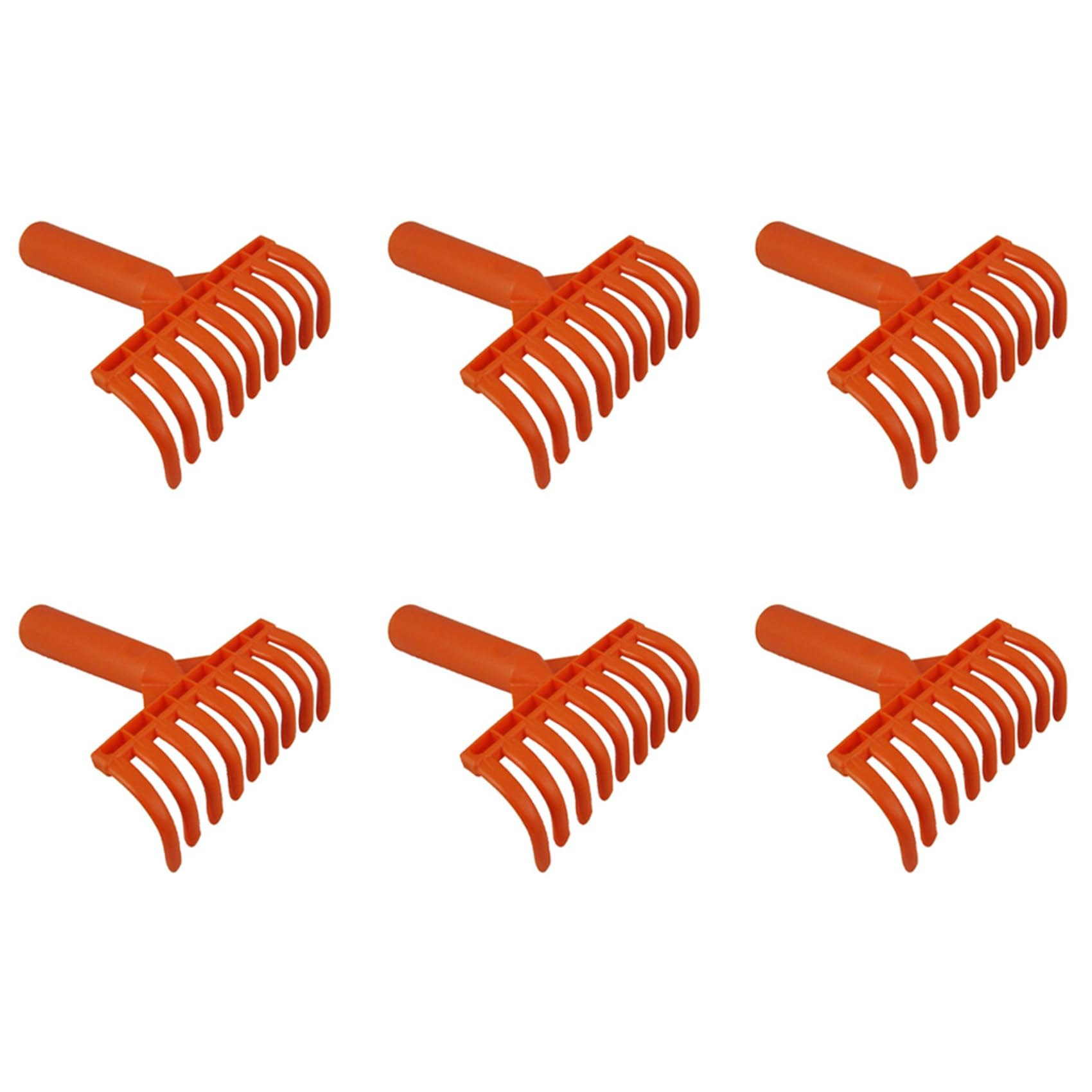 Jnchdghwa Orange 6X Olive Rake Heads 9-Tooth Rake Multipurpose Plastic Shovel Rake Olive Picking Rake Inner Diameter 2.5Cm