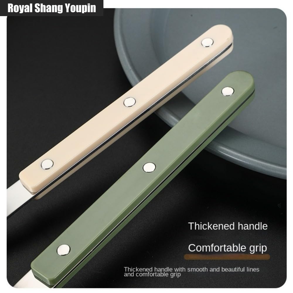 Salice Squisito Clip Per Unghie Maniglia Da Cucina Posate in Acciaio Inossidabile Stoviglie Posate Set Di Posate Coltello Da Bistecca Forchetta Cucchiaio Cucchiaino (Bianco,20 pezzi)