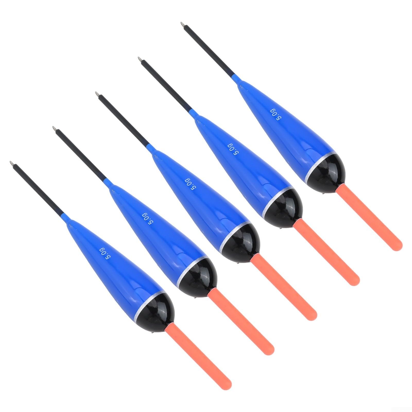 Galleggianti da pesca in legno di balsa, galleggianti scorrevoli per la pesca con punta sensibile, costruzione leggera per pesca alla carpa, 5 pezzi, blu (5 g)