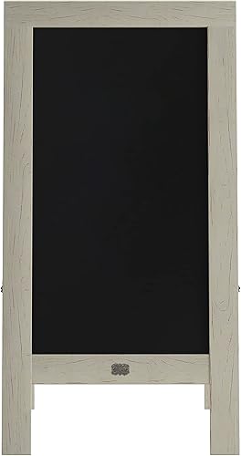Vista 122 de Pizarra rústica vintage de madera gris con marco en A, pizarra para acera, tamaño grande, 40 x 20 pulgadas, tablero de sándwich resistente, tablero