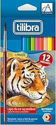 Tilibra - Lápis de Cor Sextavado Aquarelável + Pincel, Académie, 12 Cores