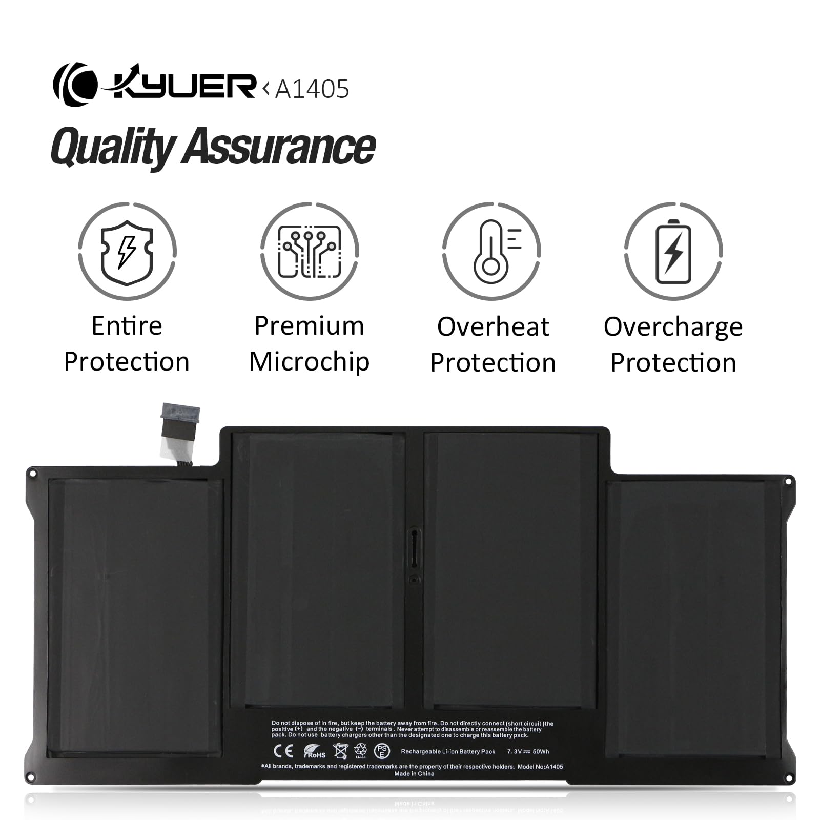 K KYUER A1496 A1405 A1377 Batterie pour MacBook Air 13" A1369 Late 2010 Mid 2011 A1466 Mid 2012 2013 Early 2014 2015 2017 MC965LL/A MC966 MD231 MD760 MD761 MJVE2LL/A MJVG2LL/A EMC 2559 2632 2925 2469