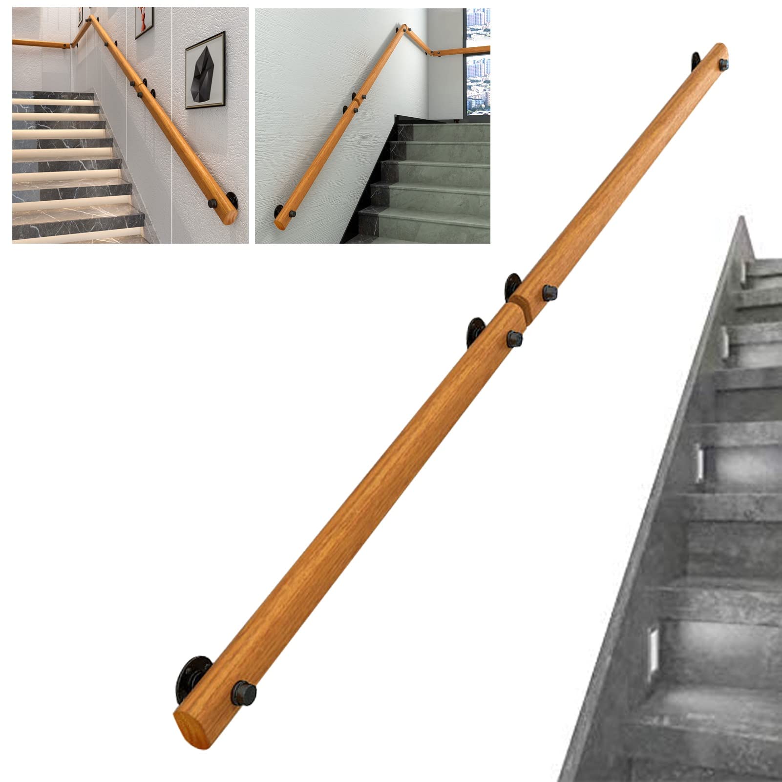 Rampe d'escalier antidérapante en bois de 3 pieds pour une prise en main confortable et sûre