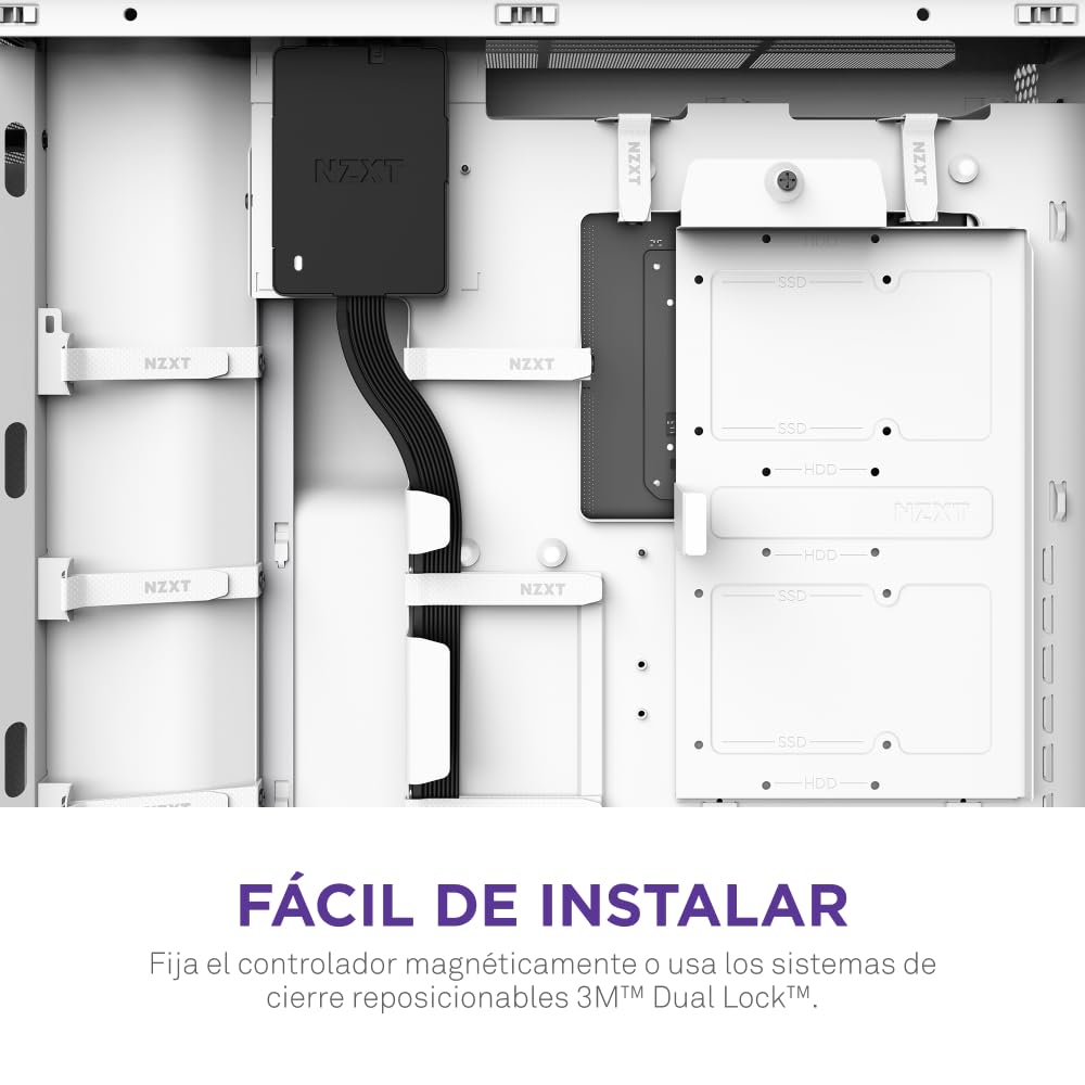 NZXT Hub de control – Controlador digital de iluminación RGB y velocidad de ventiladores PWM – Controla hasta 5 ventiladores PWM o 4 con marco simple – Controlado por el software CAM