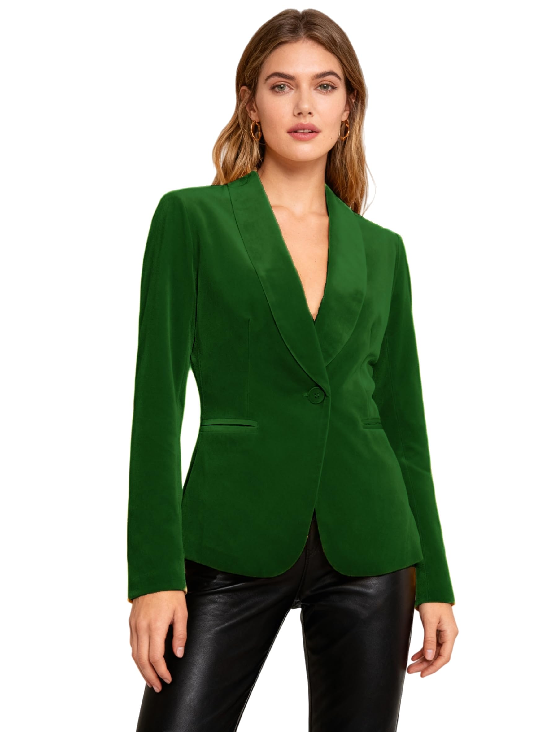 Velvet Blazer Jackets for Women Casual Christmas Trendy Outerwear Office Work Party