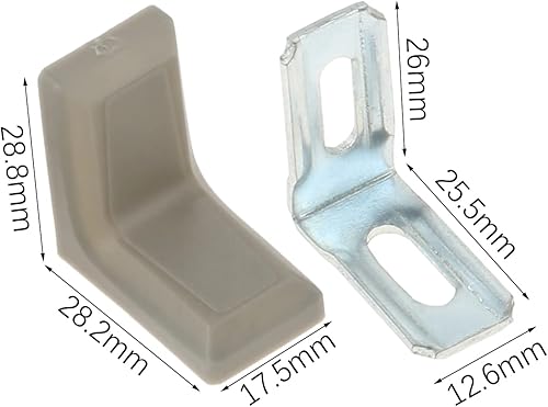 Miniatura 2 de dophee 20 soportes de esquina de metal en forma de L de 90 grados con cubierta de plástico, junta de esquina en ángulo recto para estantes, muebles