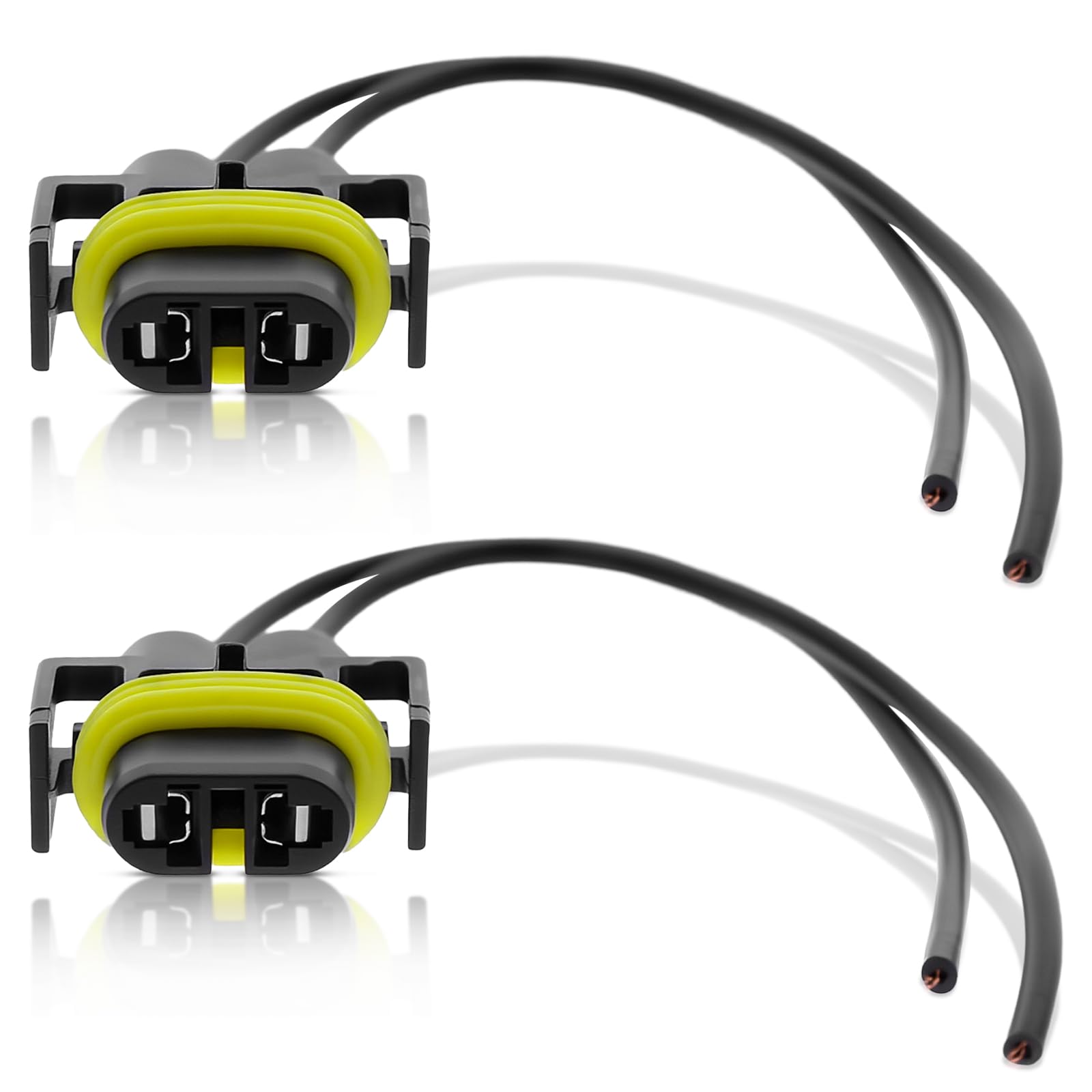 MOTOALL 886 889 892 893 PG13 PGJ13 880 890 862 881 884 885 894 898 899 H8 H9 H11 H27 Female Adapter Socket Connector Plug Wiring Harness Wire Pigtail Pair for Headlight Fog- 2pcs