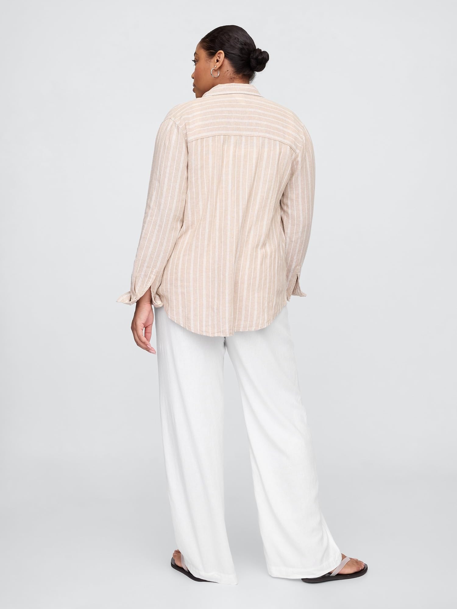 Gap Wide Leg Linen Pull On Pant Pantalones para Mujer
