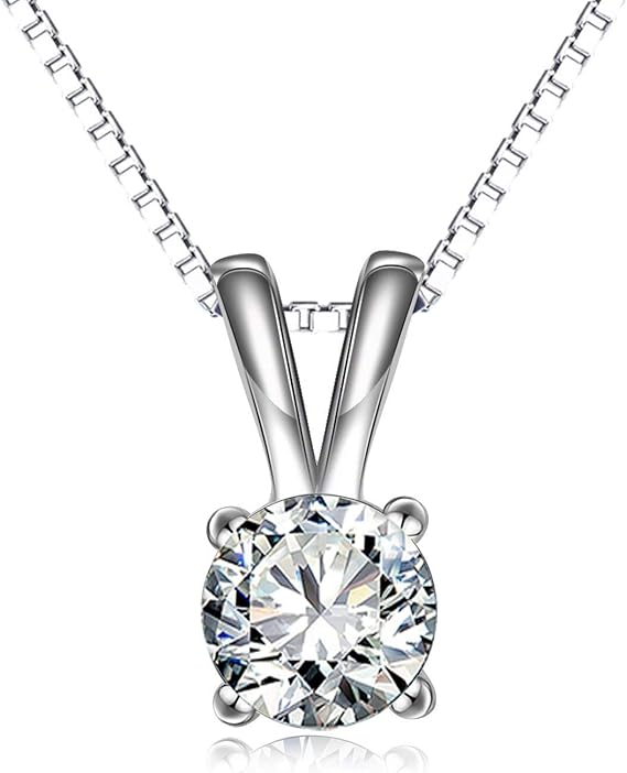 Amazon 一粒 ジルコニア ネックレス レディース シルバー925製 冬が輝く 人気 可愛 女性 自分へのご褒美 ジルコニア ペンダント 水 ネックレス 通販