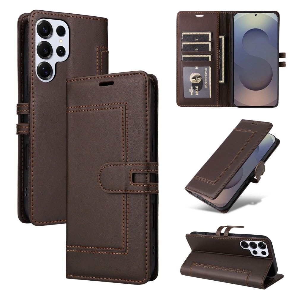 Étui Samsung Galaxy A52 housse portefeuille en cuir marron chic - 8