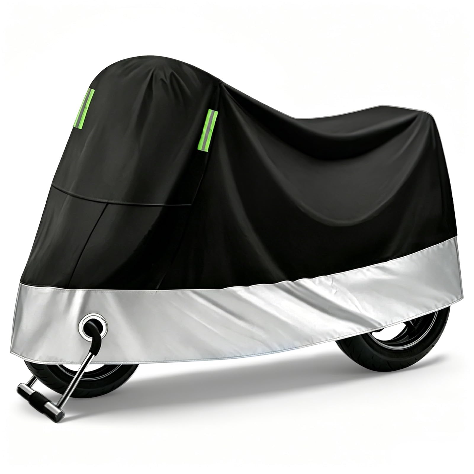 WENINETIES Motorbike Cover for GoldWing 1800 F6, Motorcycle Cover Waterproof Heavy Duty All Weather Protection Outdoor Moped Scooter Rain Cover Foldable,Black Silver