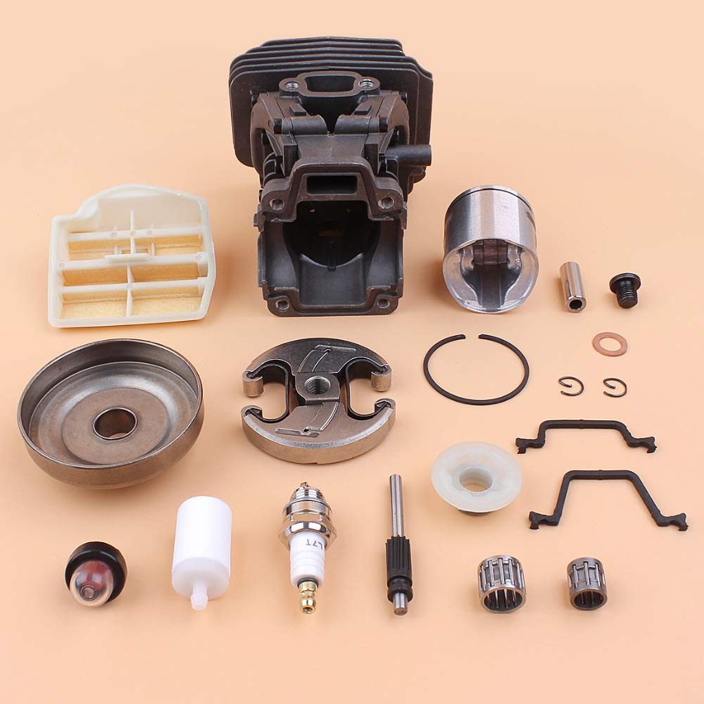 Kit de Bomba de Aceite de Filtro de Aire de Tambor de Embrague de pistón de Cilindro de 44 mm Compatible con Piezas de Motor de Motosierra de Gasolina Husqvarna 450445 E 544119802