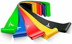 Kit 5 Faixas Elásticas Elásticos Alongamento Pilates Yoga Exercícios Condicionamento Físico Yoga Saúde Relaxamento Academia