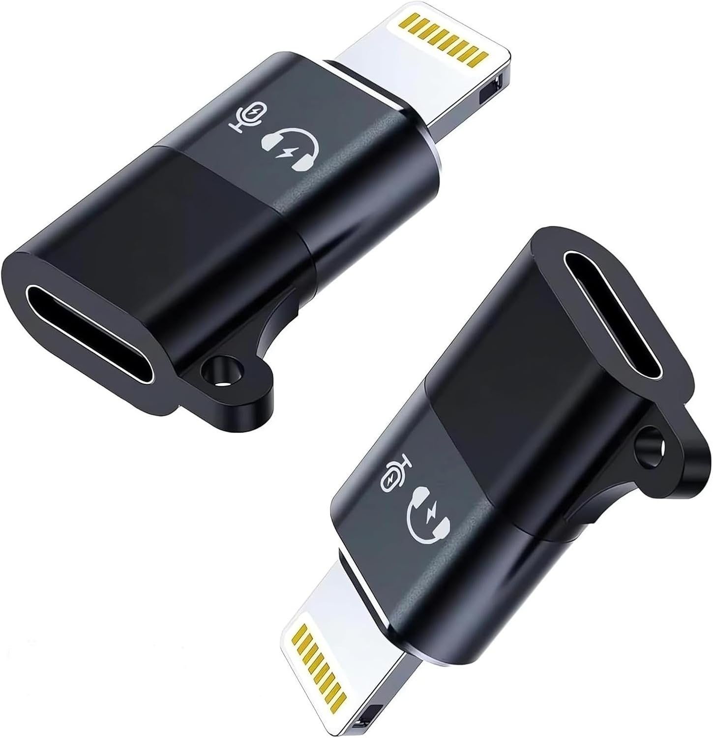 Daytona CL2 Lightning ≥ USB C Şarj Ve Data Aktarım Destekli Kulaklık Adaptörü Dönüştürücü, 2 Adet Aux Ses Adaptörü Konektörü Dongle/Lightning Erkek – Usb C Dişi - Görsel 1