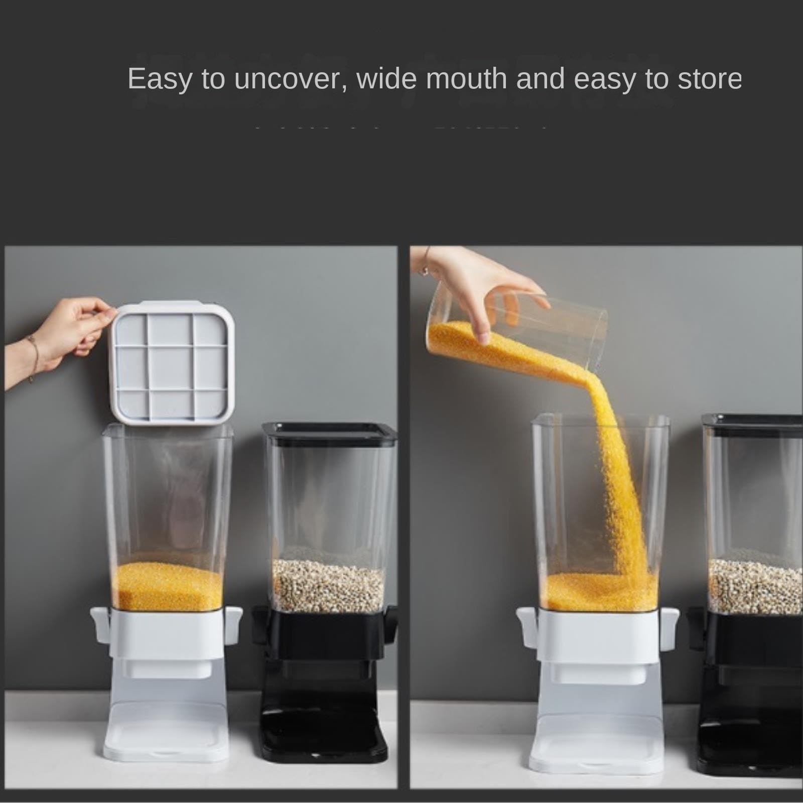 Dispenser Cereali da Colazione Contenitori per Cereali da 5500 Ml, Dispenser per Dispensa, Non Facili da Schiacciare, Possono Contenere Snack di Farina D'avena Contenitore Cereali(White)