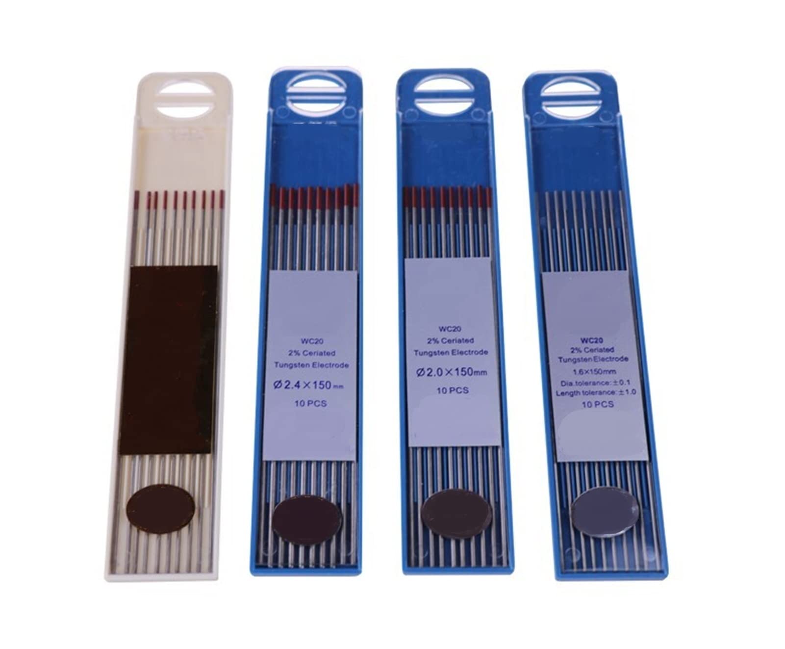 MKSIWSA SUOFEILAIMU 10PCS/Set Tungsten Electrode Argon Arc Welding Electrode Tungsten Needle 150mmx1.6 2.0 2.4mm (Color : 1.6 150mm red Head)
