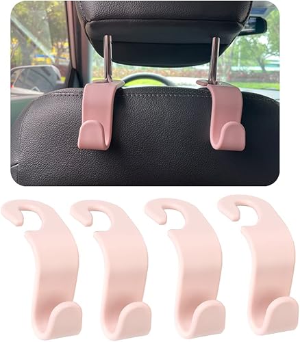 Paquete de 4 ganchos para reposacabezas de asiento de automóvil, gancho para reposacabezas de automóvil para bolso y bolsa, organizador universal de