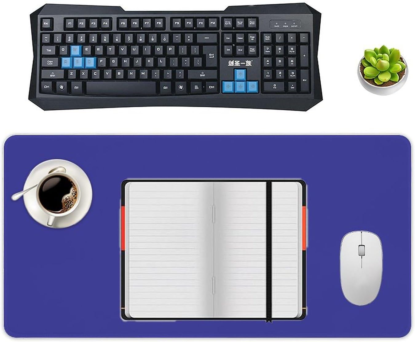Desk Pad Large Mouse Pads, Purple Blue (Solid Color) Desk Mat for Computer Laptop & Gaming Desk Mousepad Writing Mat for Gamer,Office & Home 12 x 24inch
