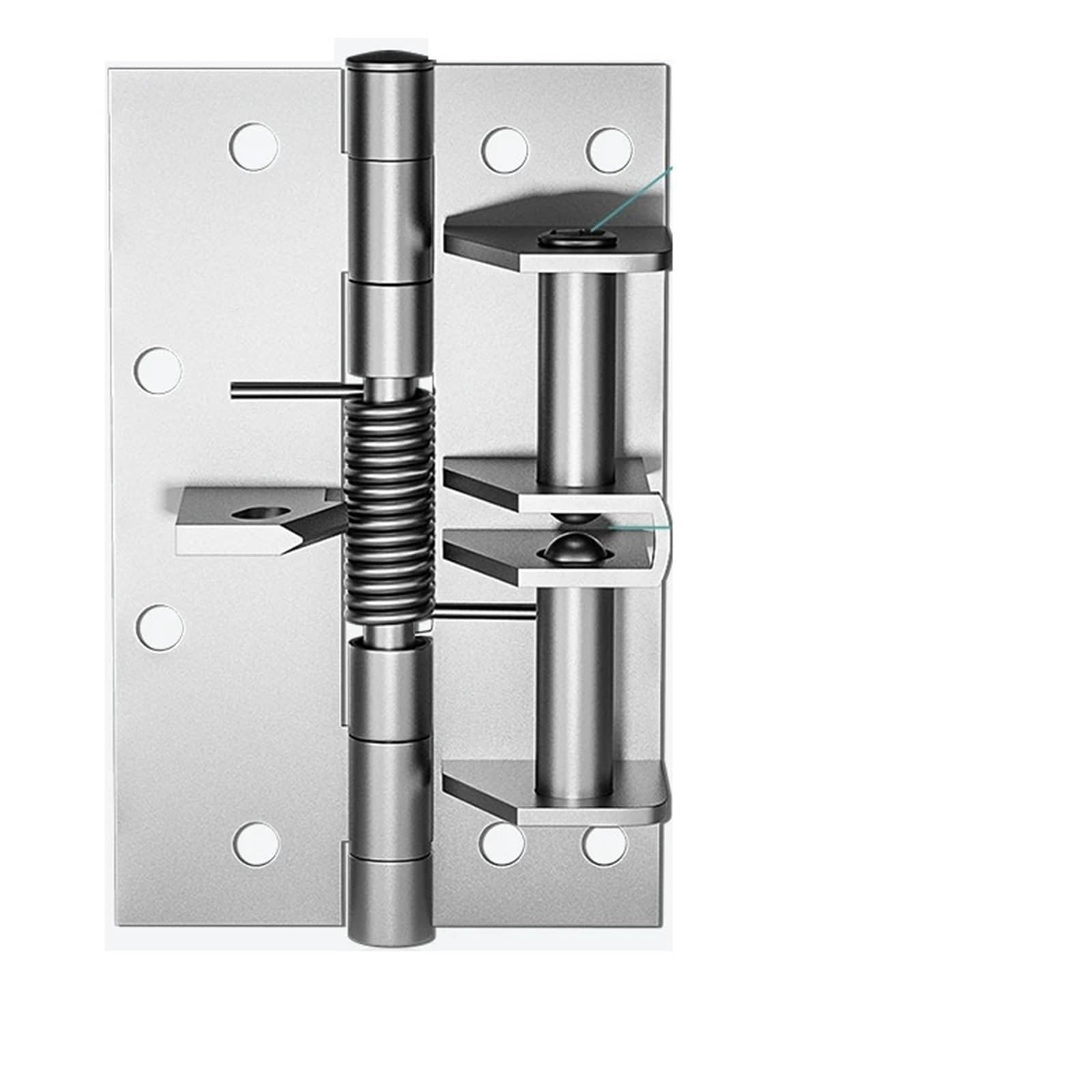Ozlcua Sliver Household Multifunctional 90 Degree Positioning, Self-Locking, Silent Hinge, Buffering, Rebound, And Spring(Sliver)