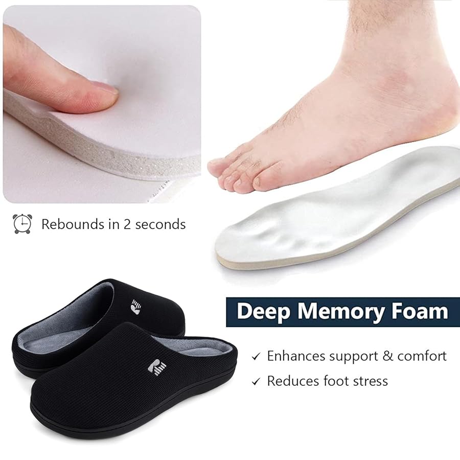 Pantofole Uomo RockDove Hearthfire - In Memory Foam, Antiscivolo, Con Pelliccia Sintetica - Foto 7