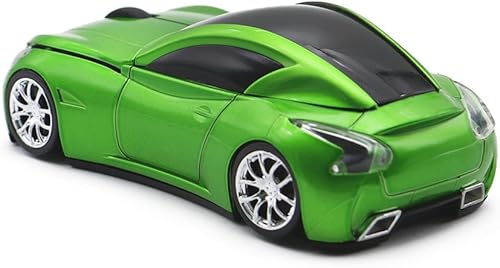 Miniatura 4 de Ai5G Ratón de coche de carreras inalámbrico en forma de coche deportivo Ratón 2.4GHz Luz LED brillante Superficie Decoración de escritorio portátil