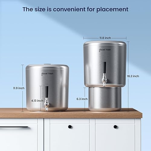 Miniatura 7 de GLACIER FRESH El filtro de agua de acero inoxidable 2.25G utiliza la última tecnología de filtración Elarisey para eliminar metales pesados y cumple