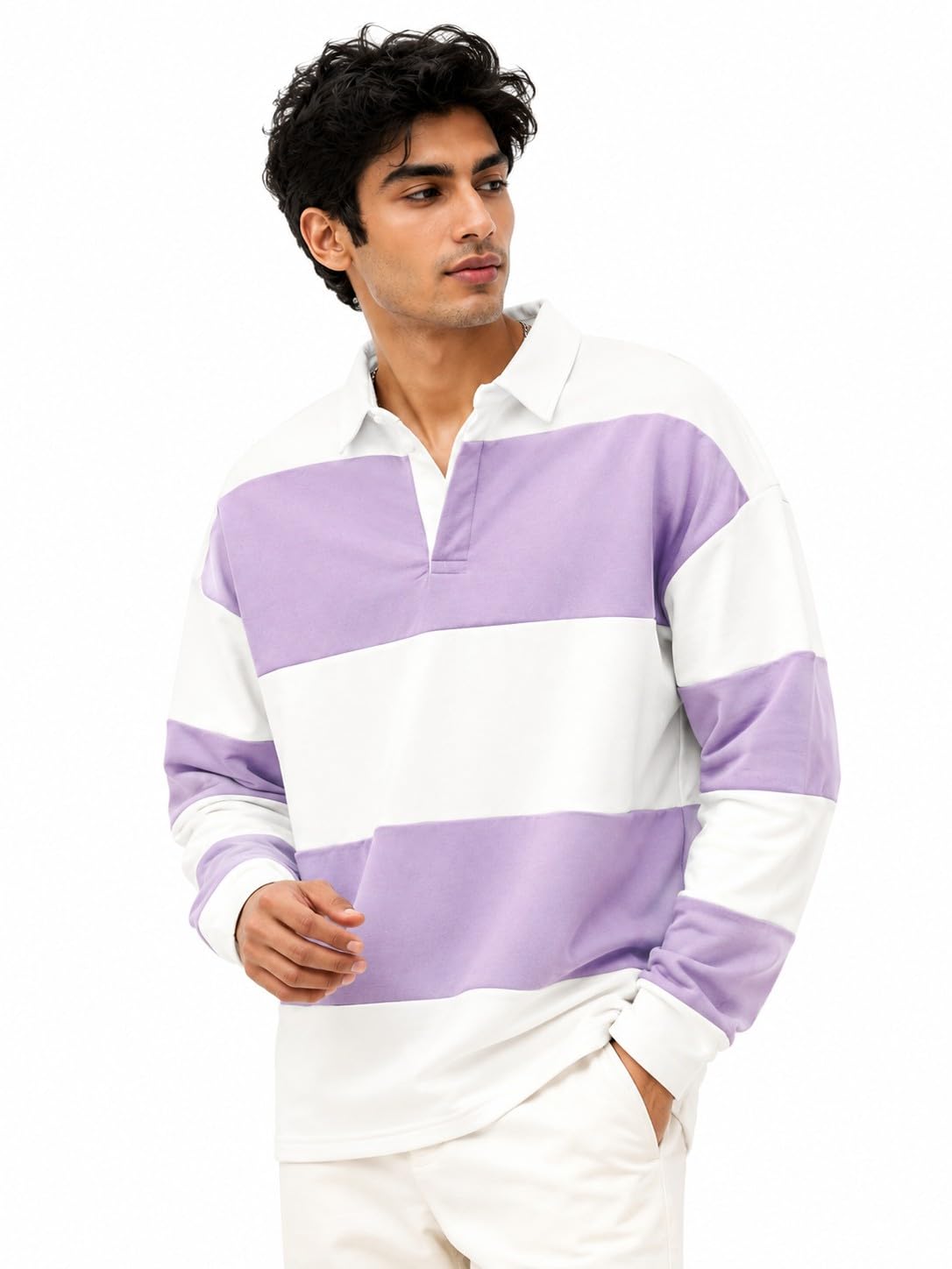maniac ||Mens||Polo Neck||Fullsleeve||Cotton||Oversized||T-Shirt-picture-16