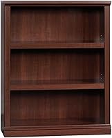 Sauder 3-Shelf Adjustable Bookcase, Select Cherry Finish - Versatile Home Storage for Books, Decor & Office