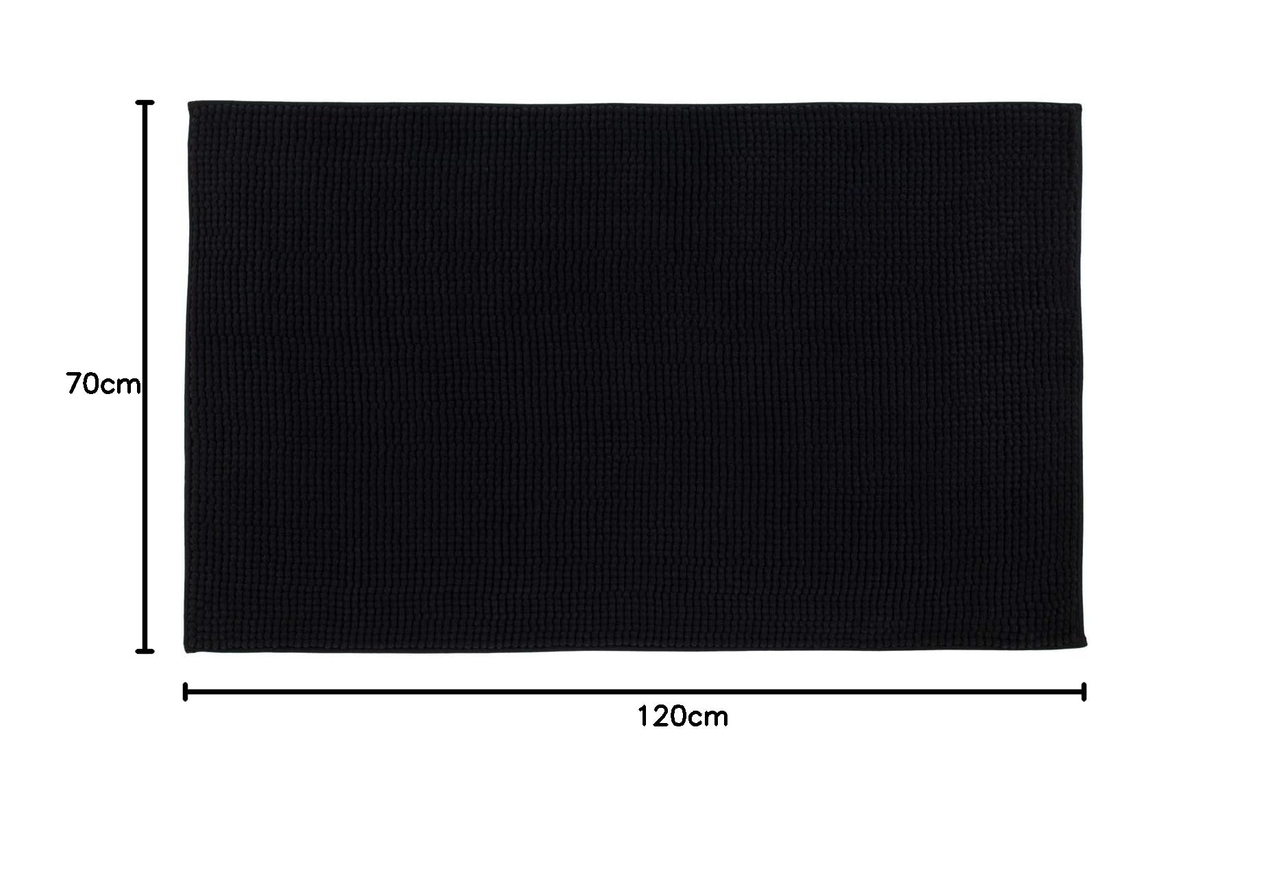Gözze - Anti-Rutsch-Badematte, Superweich, 100% Mikrofaser, 70 x 120 cm - Graphit