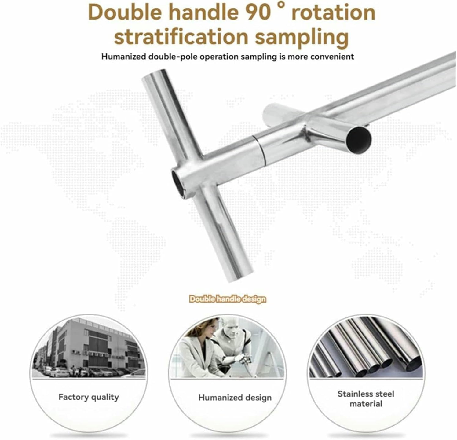 Powder Sampling Tool Stainless - Double Layer Probe for Fine Materials - Ensures Representative Sample Collection