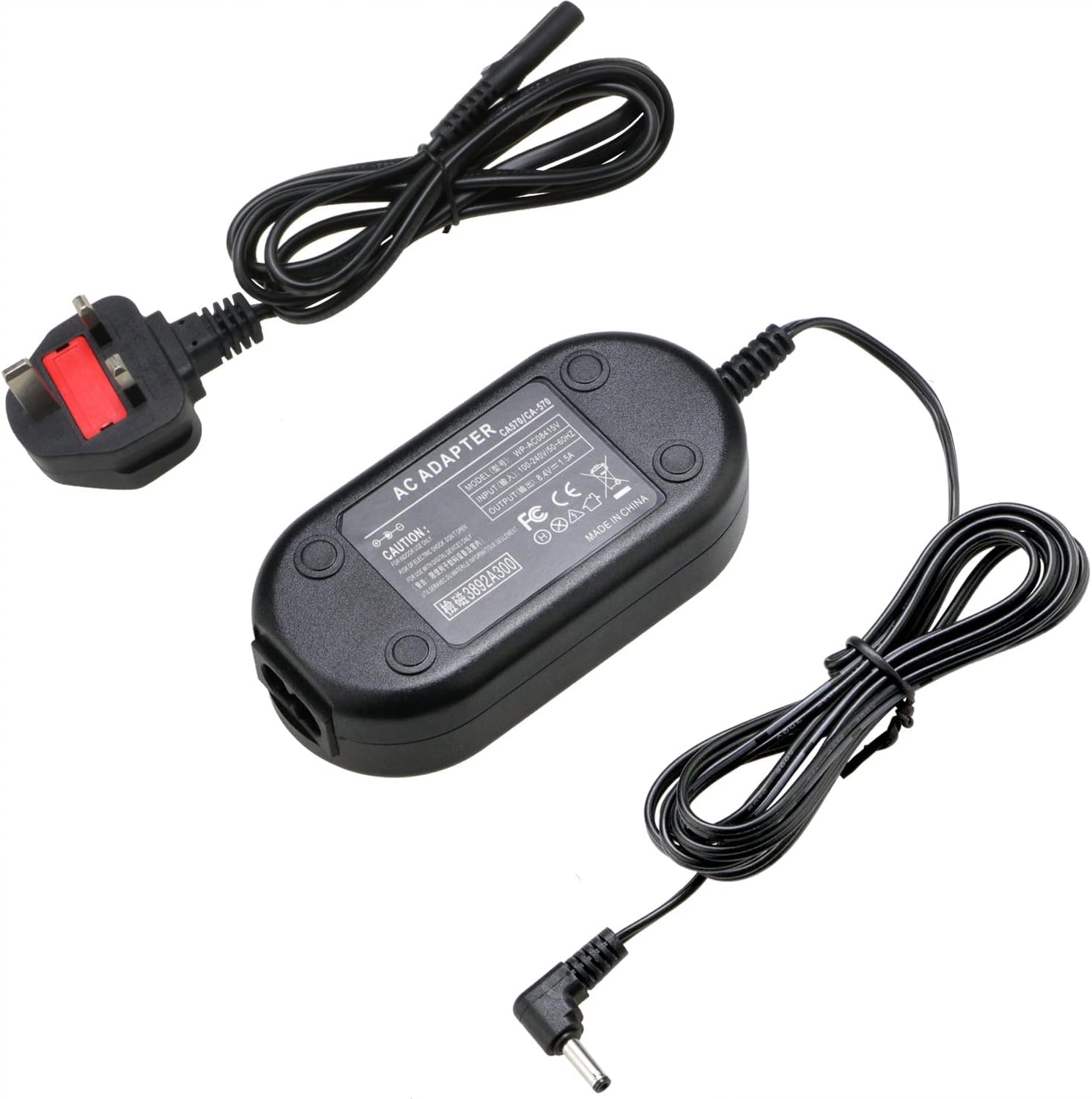 Glorich CA-570 replacement AC Power Adapter compatible with Canon FS300 HF10 HF11 HF20 HF100 HF200 HF M31 HF S10 HF S100 HG20 HG21 HG30 HR10 HV10 HV20 HV30 HV40 XA10 ZR80 ZR85 ZR90 ZR100 ZR200 ZR300 ZR400 ZR500 ZR600 ZR700