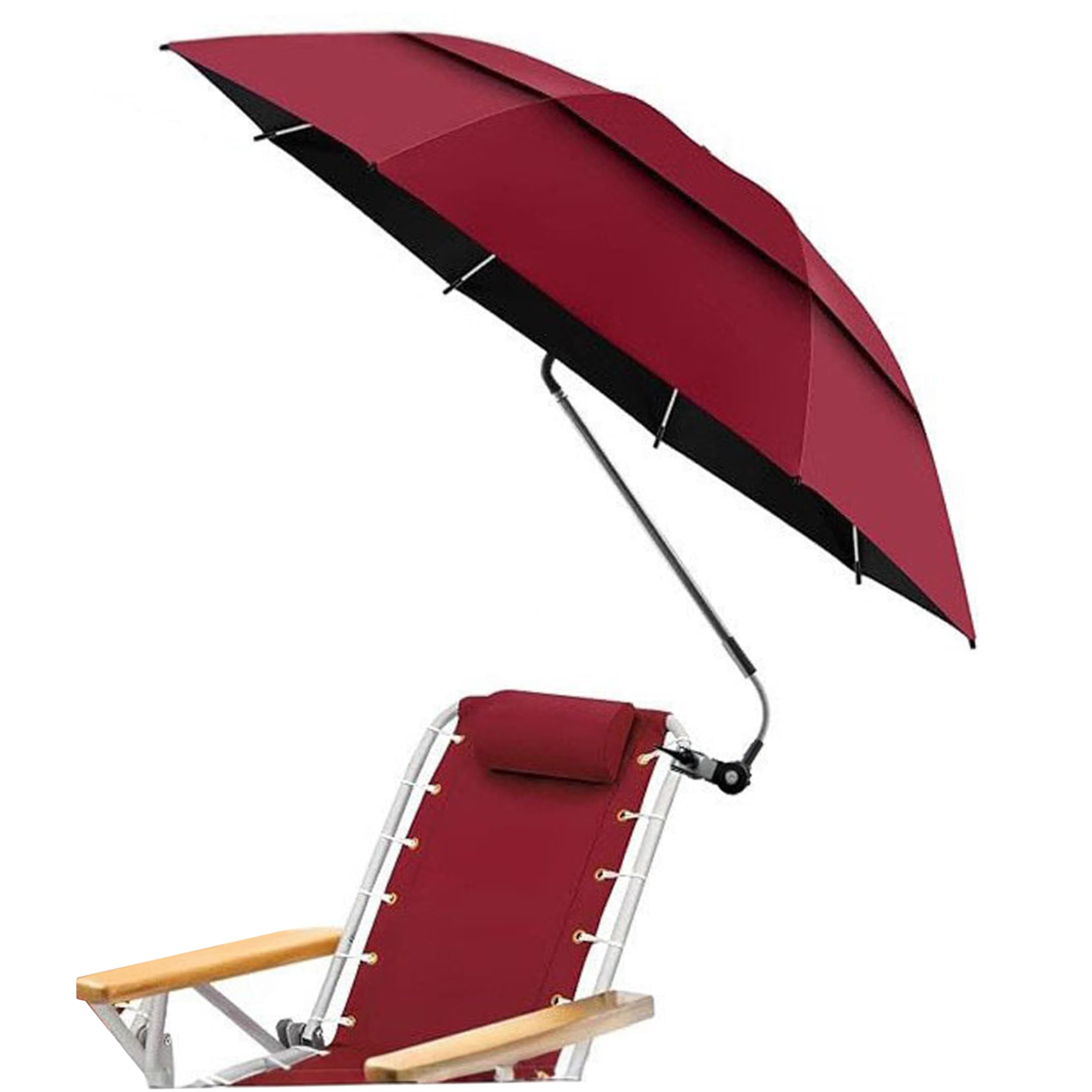 Ngbbby Chair Umbrella, Beach Umbrella with Clamp, Umbrellas for Chair, Portable Sun for Camping, Red