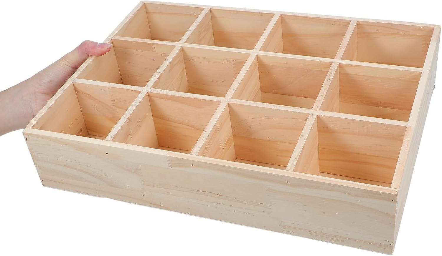 Display Shelf and Flexible Installation Wall Mounted Wooden with 12 Compartments Rustic and D-Ring Mounting Tabs Multiuse Organization for Coffee Mugs and Accessories for Kitchen