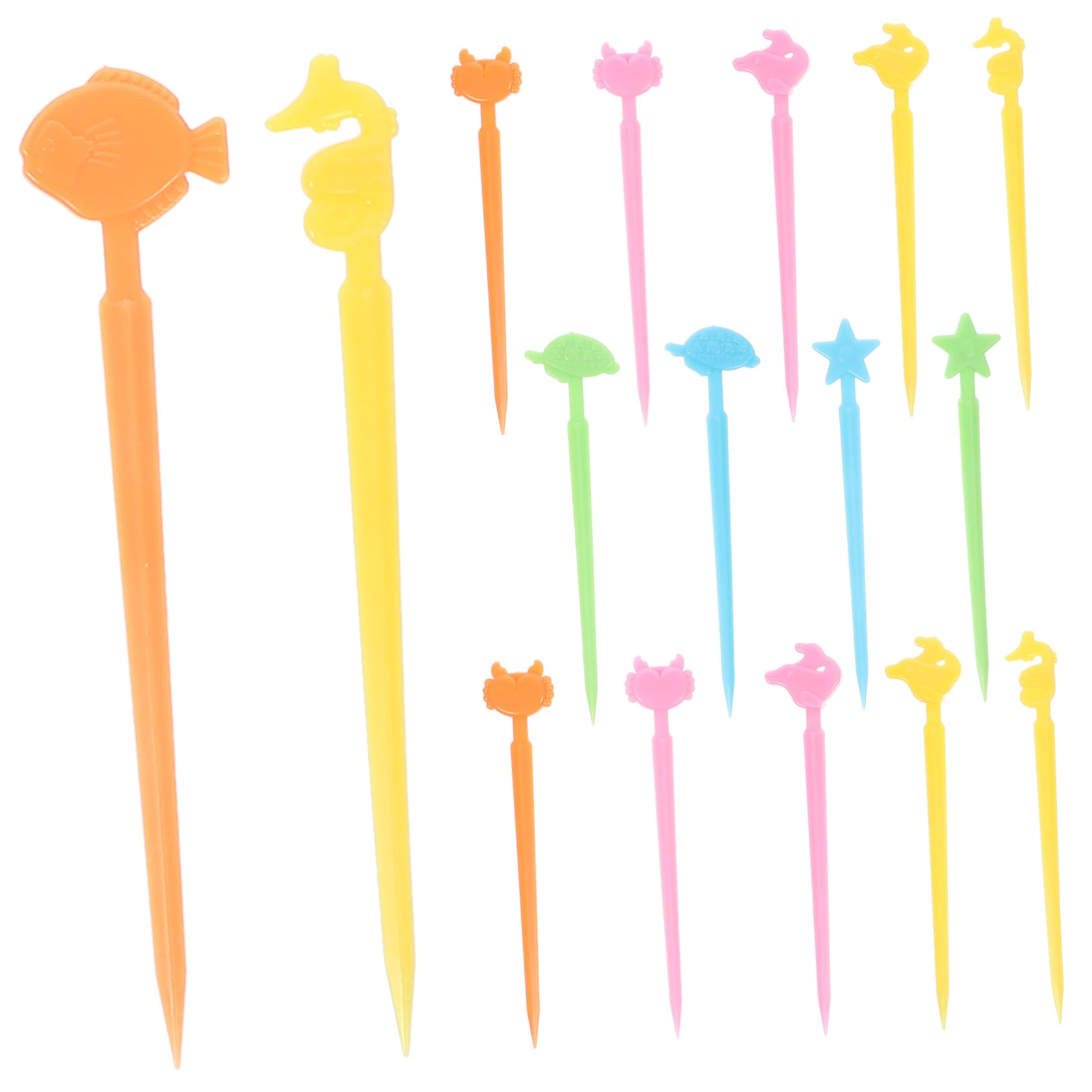 PRETYZOOM 40pcs Reusable Plastic Picks drinks sandwich cake cupcakes olive branch fruit dessert animal knife and fork Small animals blender Fruit fork Delicatessen decorate