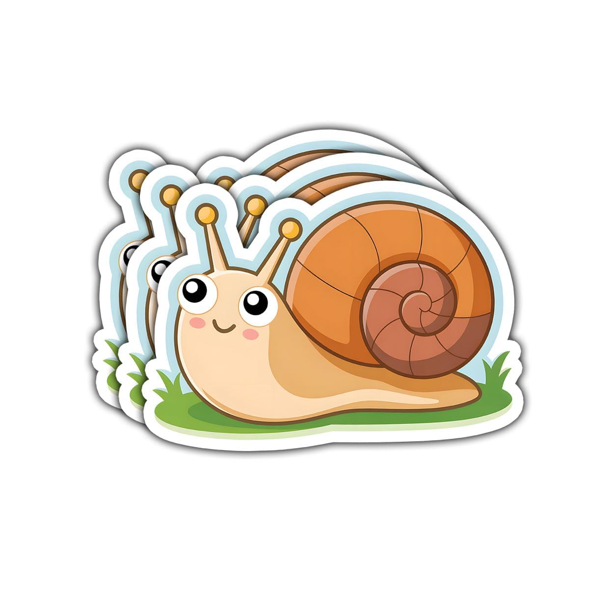 Calcomanías de caracol impermeables y pegatinas kawaii para casco de moto