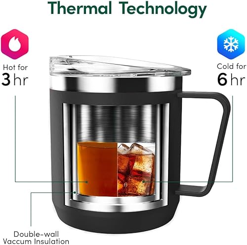 Miniatura 6 de VAHDAM Bestfriend Taza (10.1 fl oz10.1 onzas), color negro, reutilizable, taza de té y café, acero inoxidable 188, vaso de viaje aislado al vacío,