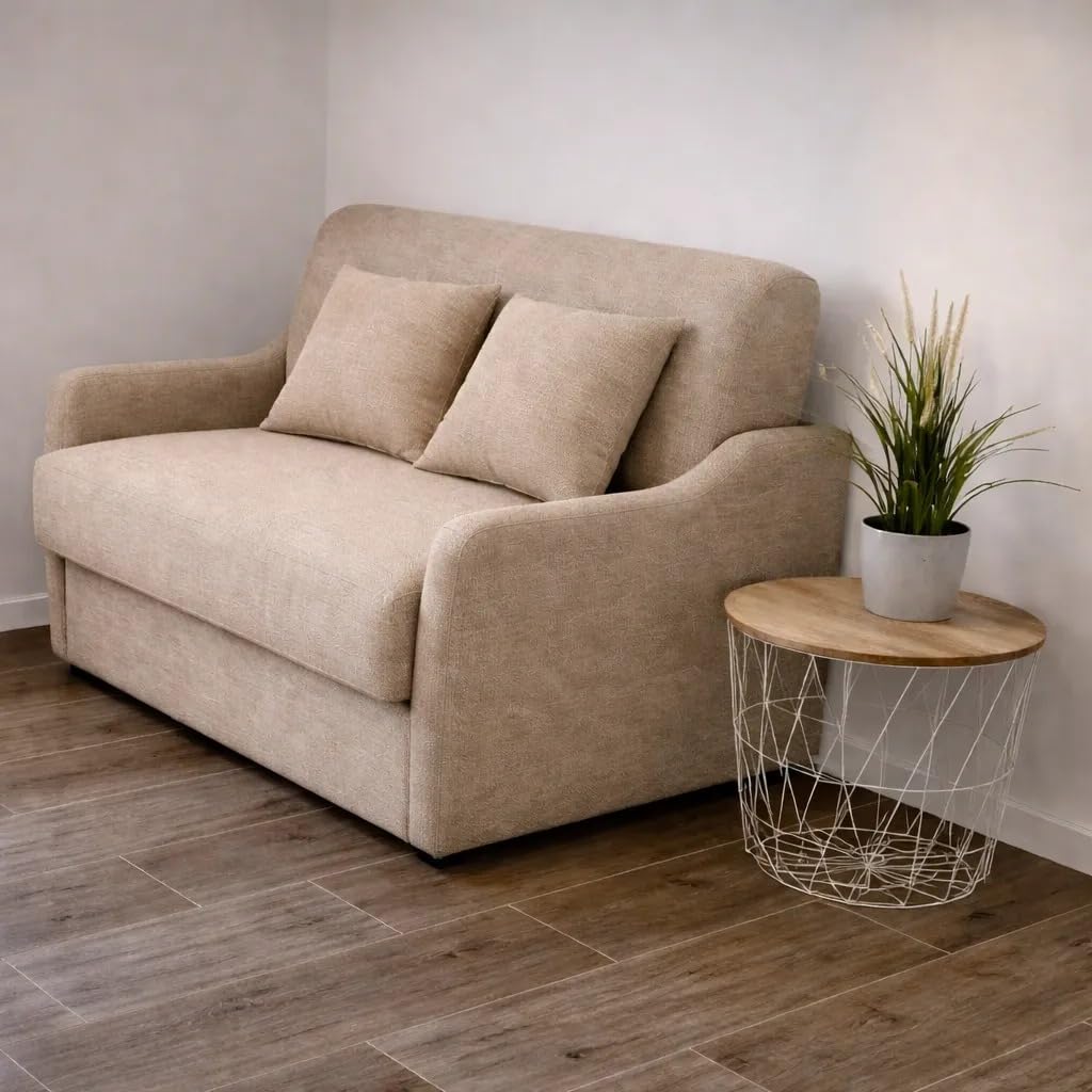 Generico Poltrona Letto Trasformabile con Materasso Alto 18 cm – Salvaspazio, in Vari Colori (Beige)