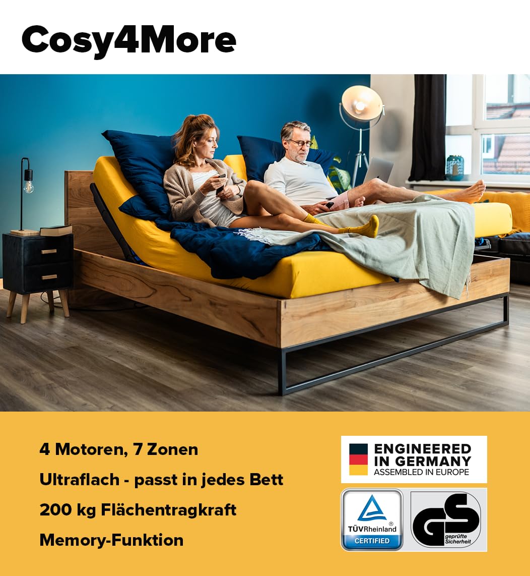 Cosy4More Somier eléctrico de láminas 90x200cm 7 Zonas ultraplano