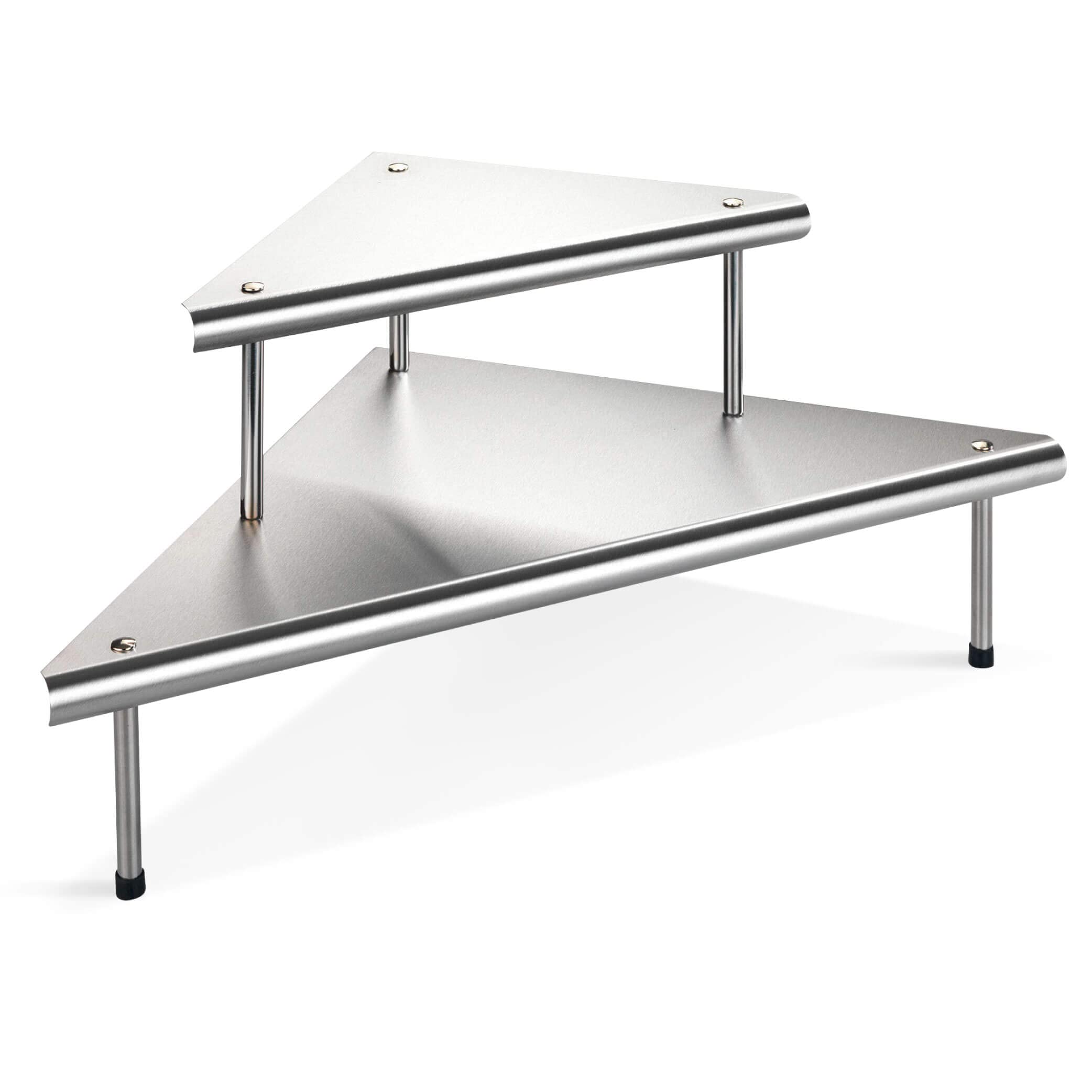 Maximex Étagère d'angle de cuisine Massivo Duo à 2 rayons, Argent