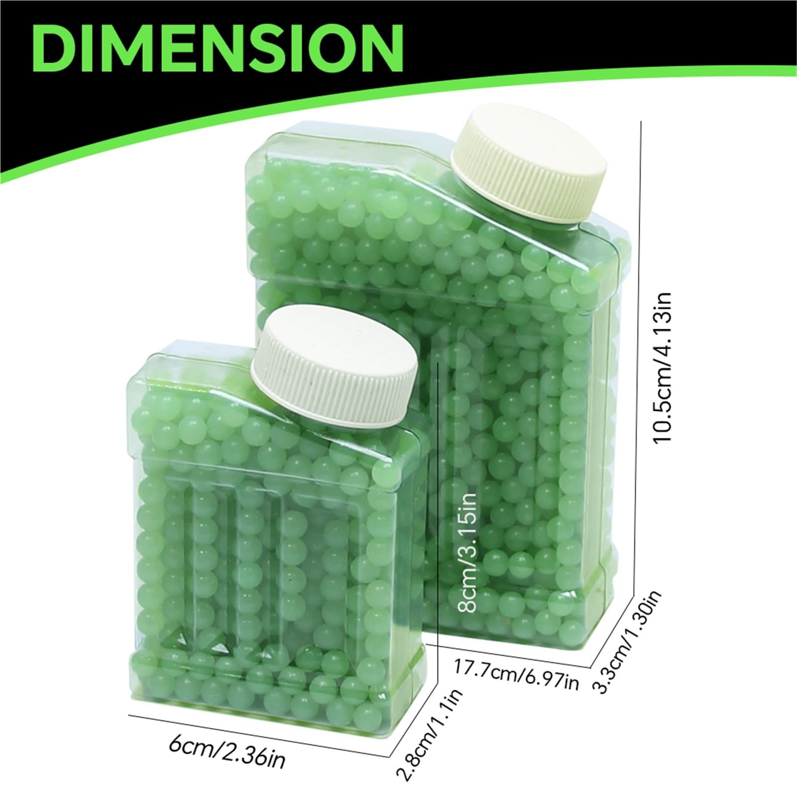 2300/1650/650Pcs Fluorescent 6mm BBs 0.12g, Glow in the Dark for Airsoft Rifle, Lightweight Non-slip