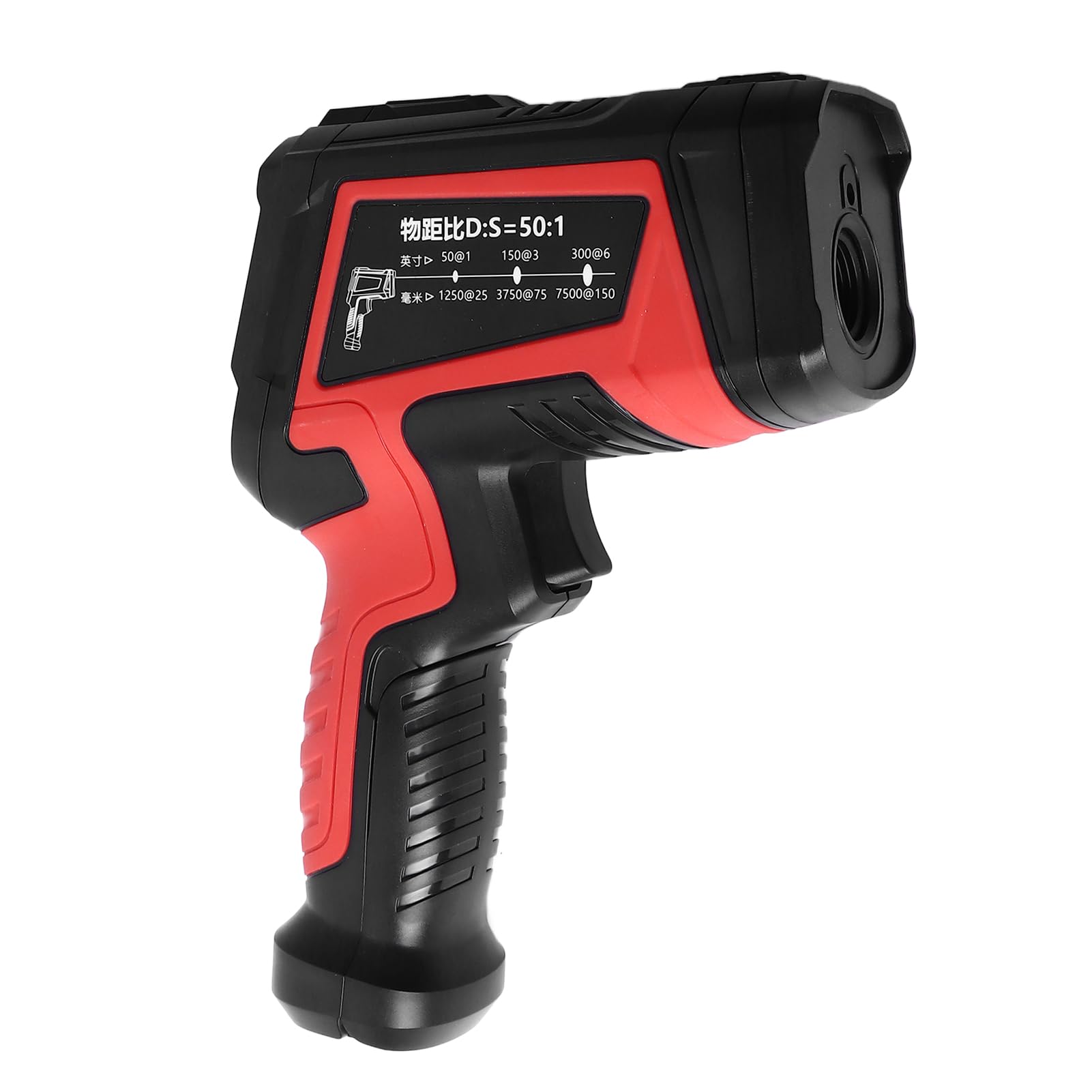 ViaGasaFamido Termómetro Infrarrojo Pistola de Temperatura Digital sin Contacto ABS 26 a 1976F Emisividad Ajustable 50 1 Relación de Distancia para Cocinar HVAC Uso Industrial Automotriz