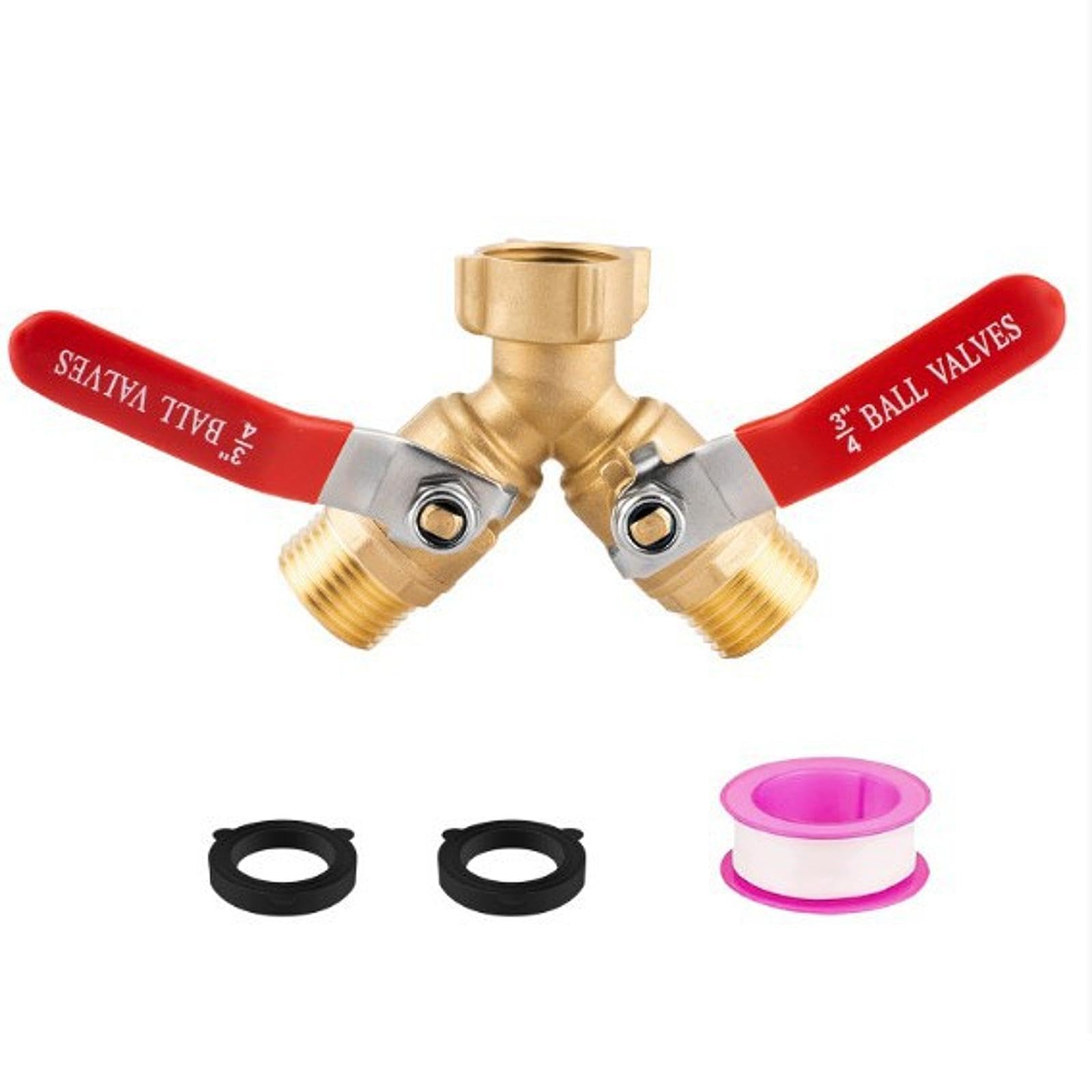 4 Pezzi Sdoppiatore per Tubo Separatore da Giardino Adattatore a Y Connettore a 2 Vie in Ottone con Manopole Facili da Girare Adatto per Collegare Ir, Noi
