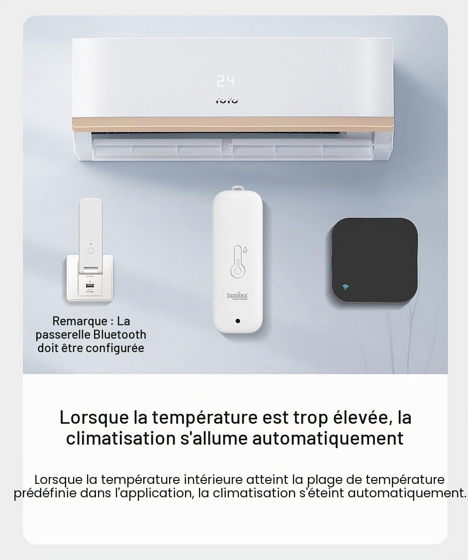 Thermomètre-hygromètre connecté étanche avec fonction bluetooth [Luminea]