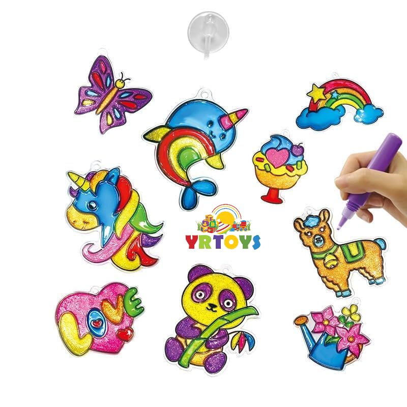 YRTOYS Magic Water ELF Toys, Creative 3D Handmade Magic Gels Toys Homemade DIY Handmade Material Kit (Glitter Window Art- 1), Resin, Multicolor 1
