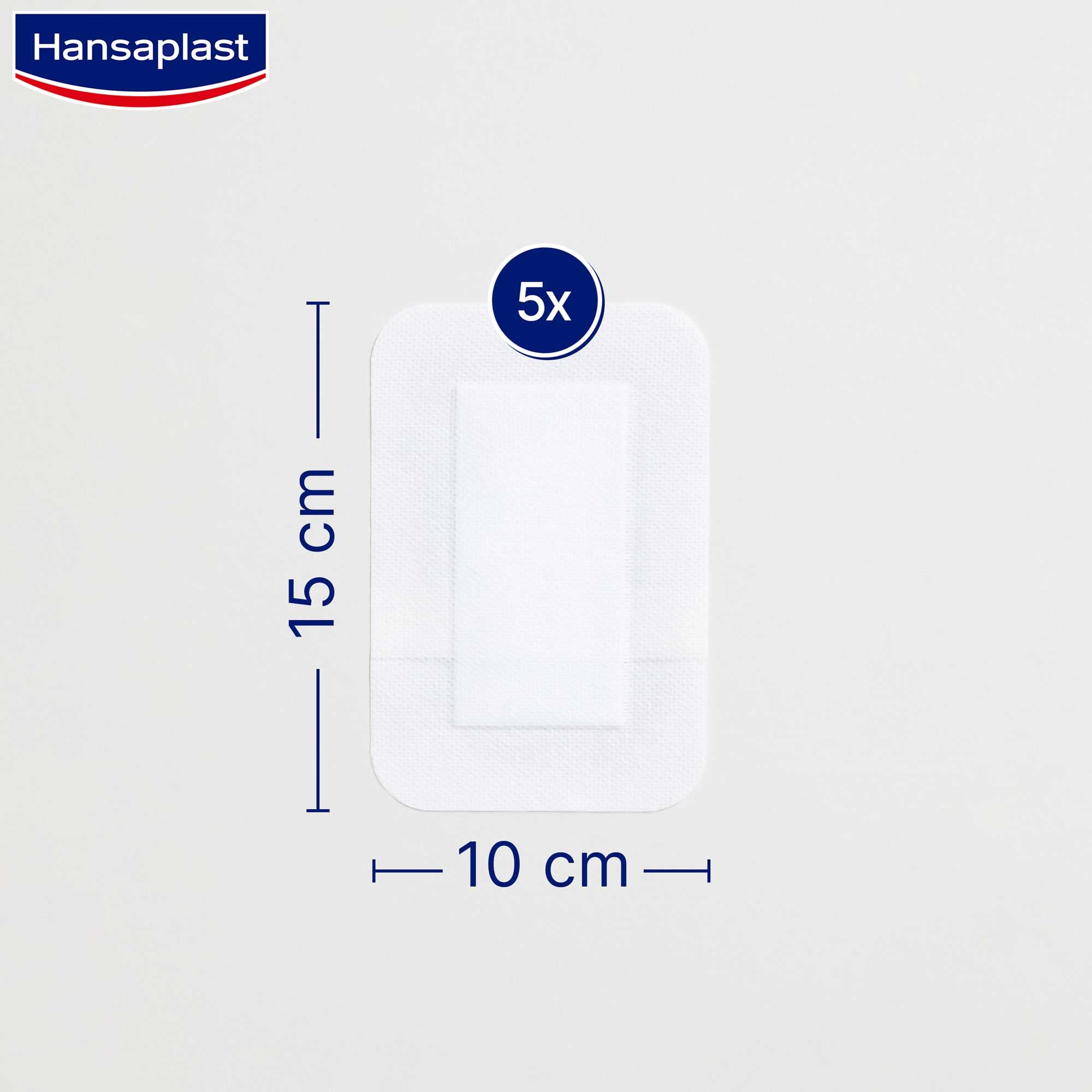 Hansaplast Sensitive XL 3XL Plasters 5 Strips – Extra-Large Gentle Adhesive Bandages for Sensitive Skin – Pain-Free Removal & Breathable Cover for Bigger Wounds