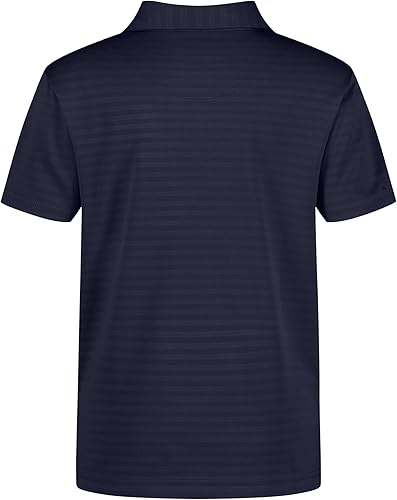 Miniatura 2 de Nautica Polo de manga corta para niños, cierre de botón y rayas en relieve, tela transpirable de alto rendimiento