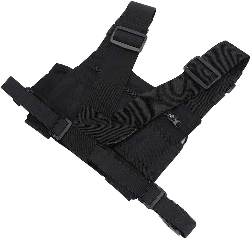 Radio Shoulder Holster Chest Harness Holder Vest, Walkie-Talkie Double Chest Harness Front Pack Pouch for Firefighting and Military