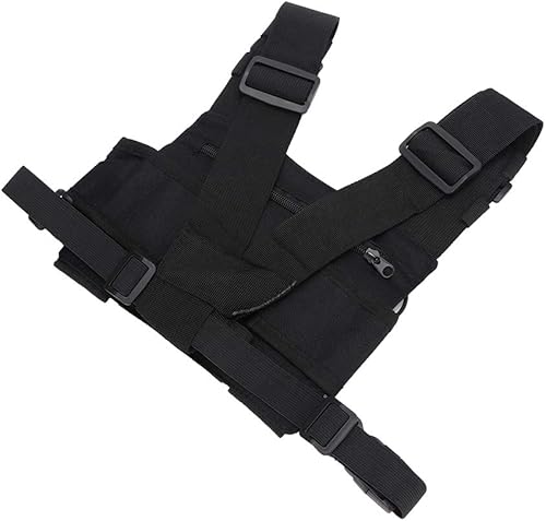 Miniatura 6 de Funda de hombro para radio arnés de pecho, chaleco Walkie-Talkie doble pecho arnés frontal bolsa para lucha contra incendios y militares